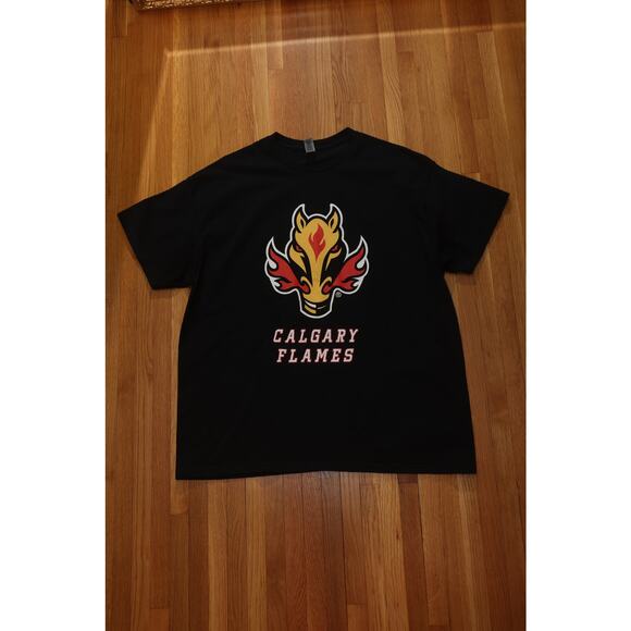 NHL Calgary Flames Black T-shirt Alternate Logo Blasty XL - Picture 1 of 3